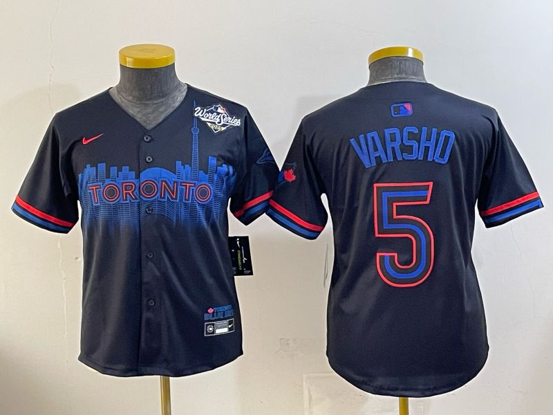 Youth 2025 Nike Toronto Blue Jays #5 Varsho Blue Game MLB Jersey 03->youth mlb jersey->Youth Jersey